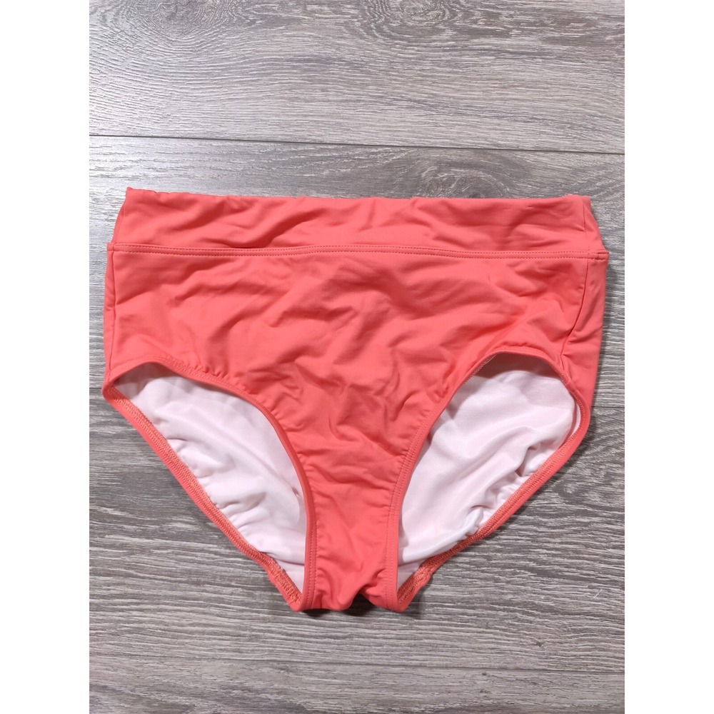 Lands' End Swim Bottoms Adult Size 4 Tall Pink Salmon High Waist Womens